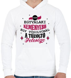 printfashion Tűzoltó felesége - Férfi kapucnis pulóver - Fehér (10746316)