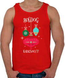 printfashion Boldog Karácsonyt - Férfi atléta - Piros (9542225)