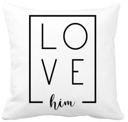 printfashion LOVE him páros 1 - Párnahuzat, Díszpárnahuzat - Fehér (6076137)