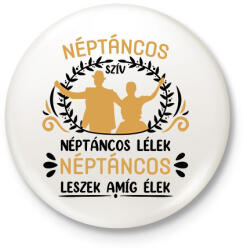 printfashion Néptáncos szív - Kitűző, hűtőmágnes - Fehér (7417952)