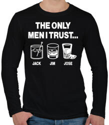 printfashion The only men I trust. . . Jack, Jim, Jose - Férfi hosszú ujjú póló - Fekete (16785203)