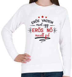printfashion Erős nő nevelt fel - Női pulóver - Fehér (12633485)