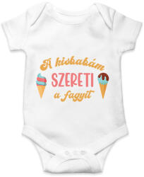 printfashion A kisbabám szereti a fagyit - Kismama - Baba Body - Fehér (7053592)