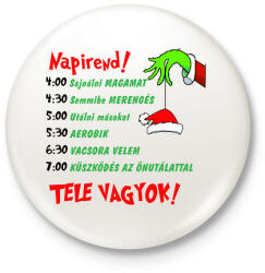 printfashion Grincs napirend - Kitűző, hűtőmágnes - Fehér (11359995)