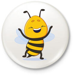 printfashion Méhecske 1 - Kitűző, hűtőmágnes - Fehér (7587237)