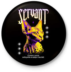 printfashion Servant - Kitűző, hűtőmágnes - Fekete (14444404)