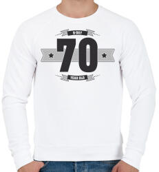 printfashion b-day-70-dark-lightgrey - Férfi pulóver - Fehér (515217)