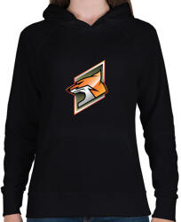 printfashion Fox - Női kapucnis pulóver - Fekete (854415)