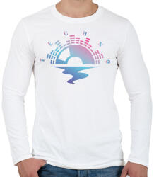 printfashion Techno - Lemez - Férfi hosszú ujjú póló - Fehér (6579645)