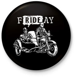 printfashion fRIDEay - Kitűző, hűtőmágnes - Fekete (3091420)