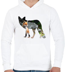 printfashion Róka - Férfi kapucnis pulóver - Fehér (13824852)