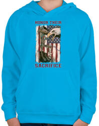 printfashion Elesett katona - Gyerek kapucnis pulóver - Azúrkék (175440)