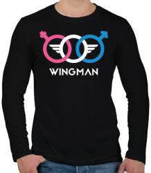 printfashion wingman - Férfi hosszú ujjú póló - Fekete (1700522)