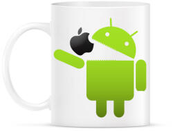 printfashion Android megeszi az almát - Bögre - Fehér (1024786)
