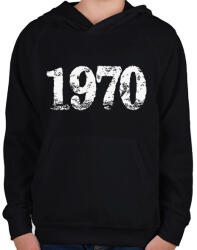 printfashion 1970 - Gyerek kapucnis pulóver - Fekete (6192927)