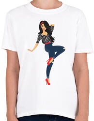 printfashion Pin up lány - Gyerek póló - Fehér (5158508)