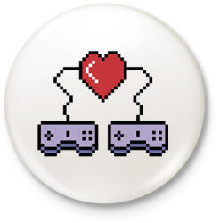 printfashion I love video games, retro - Kitűző, hűtőmágnes - Fehér (11173623)
