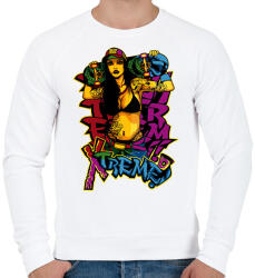 printfashion Deszkás - skater lány graffiti - Férfi pulóver - Fehér (4642116)