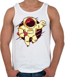 printfashion Világűr foci - Férfi atléta - Fehér (2267073)