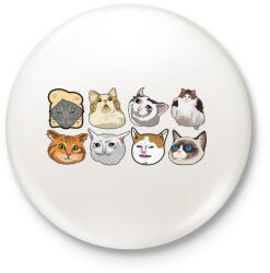 printfashion meme cats - Kitűző, hűtőmágnes - Fehér (4878783)