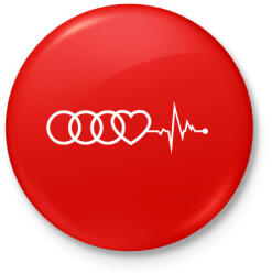 printfashion AUDI logo fehér - Kitűző, hűtőmágnes - Piros (5364330)