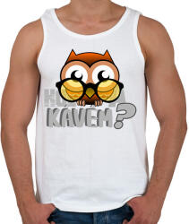 printfashion hol a kávém owl 1 - Férfi atléta - Fehér (6135570)
