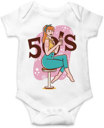 printfashion Retro lány - 50-es évek - Baba Body - Fehér (5716425)