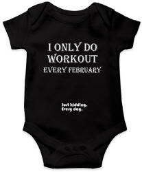 printfashion Csak februárban megyek edzeni. Vicceltem, minden nap. - Baba Body - Fekete (1379951)
