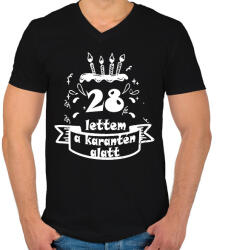 printfashion 28 lettem - Férfi V-nyakú póló - Fekete (2497968)