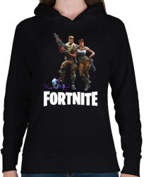 printfashion Fortnite #3 - Női kapucnis pulóver - Fekete (1116065)