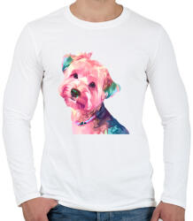 printfashion Yorkie - Férfi hosszú ujjú póló - Fehér (14042216)