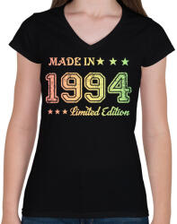 printfashion 1994 - Női V-nyakú póló - Fekete (6172179)