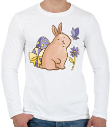 printfashion Húsvéti nyuszi - Férfi hosszú ujjú póló - Fehér (14492693)