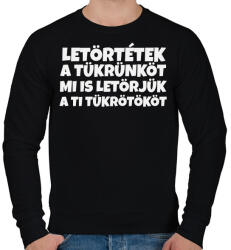 printfashion LETÖRTÉTEK A TÜKRÜNKÖT - Férfi pulóver - Fekete (10834378)