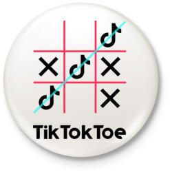 printfashion Tik Tok Toe - Kitűző, hűtőmágnes - Fehér (4572509)