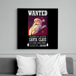 printfashion Wanted Santa Claus - Vászonkép - Fekete (14913762)