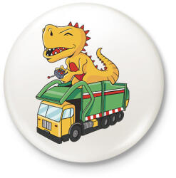 printfashion Kukásautó és dínó - Kitűző, hűtőmágnes - Fehér (16169409)