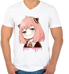 printfashion Anya Forger minta (Spy x Family) - Férfi V-nyakú póló - Fehér (11875208)