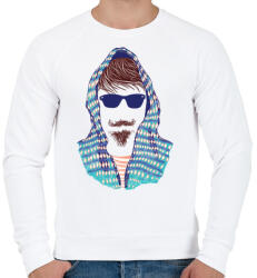 printfashion Hipszter - Férfi pulóver - Fehér (50167)
