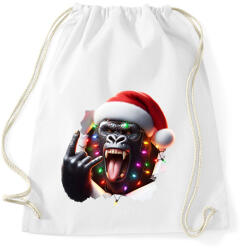 printfashion Vicces karácsonyi rocker party gorilla - Sportzsák, Tornazsák - Fehér (15251591)