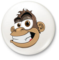printfashion Monkey - Kitűző, hűtőmágnes - Fehér (3077301)