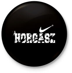 printfashion Horgász logó fehér - Kitűző, hűtőmágnes - Fekete (5978102)