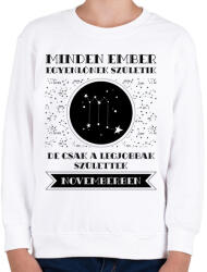 printfashion November: Skorpió - Gyerek pulóver - Fehér (1934832)