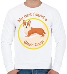 printfashion My best friend - Welsh corgi - Férfi pulóver - Fehér (6296141)
