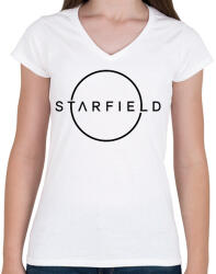 printfashion Starfield - Női V-nyakú póló - Fehér (14763597)