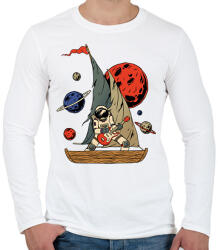 printfashion Asztronauta gitáros - Férfi hosszú ujjú póló - Fehér (6253317)