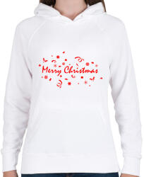 printfashion Merry Christmas - Női kapucnis pulóver - Fehér (5783440)