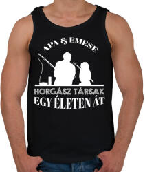 printfashion Horgász társak - Apa és lány névvel - Férfi atléta - Fekete (13783040)