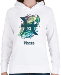 printfashion Pisces színes - Női kapucnis pulóver - Fehér (6269855)
