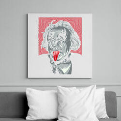 printfashion KISS: Einstein - Vászonkép - Fehér (6633436)